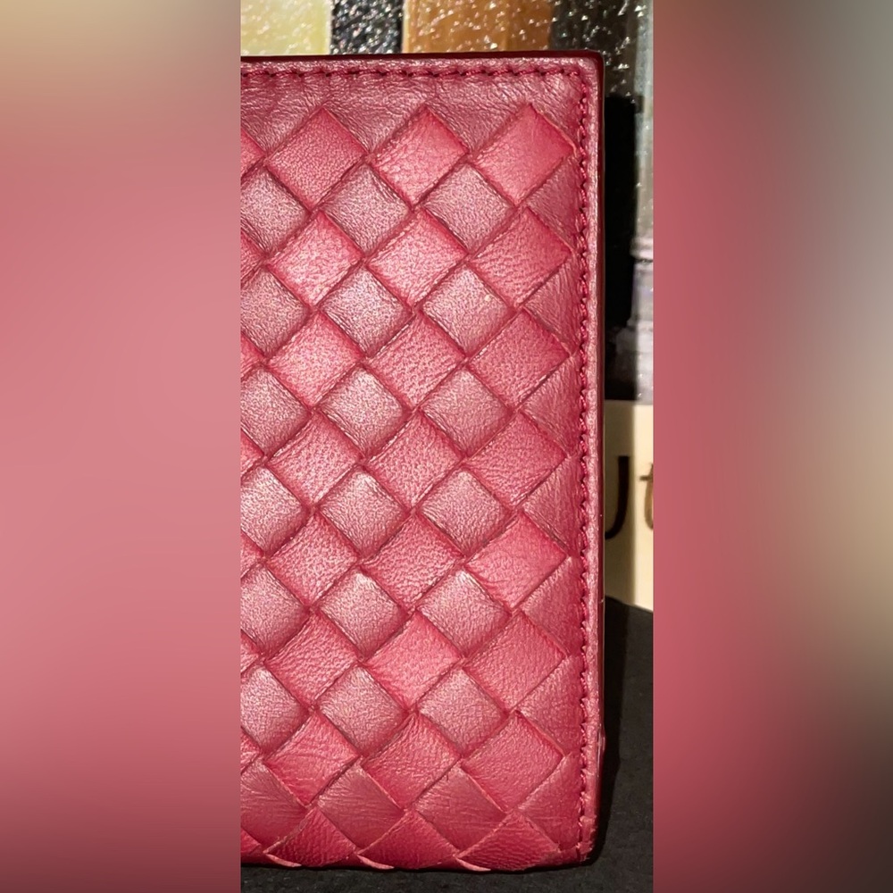 Bottega Veneta Red Intrecciato Leather Continental Wallet - Picture 9 of 13